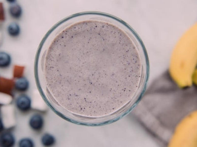Banana, blueberry & mango breakfast shake