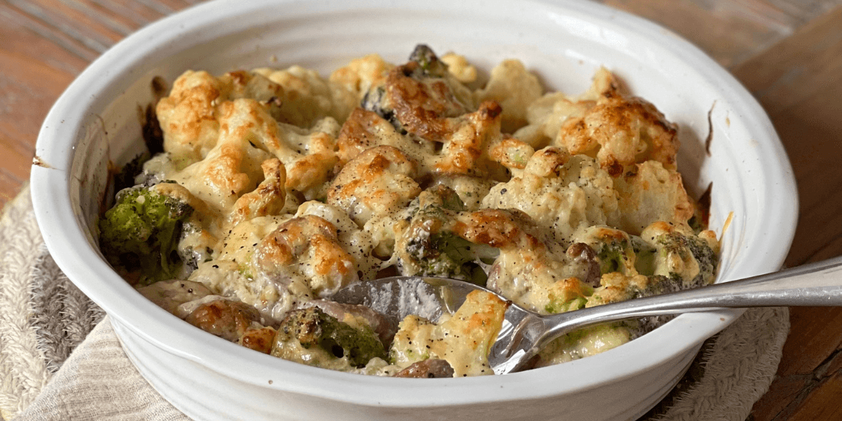 Sausage, Cauliflower & Broccoli Bake