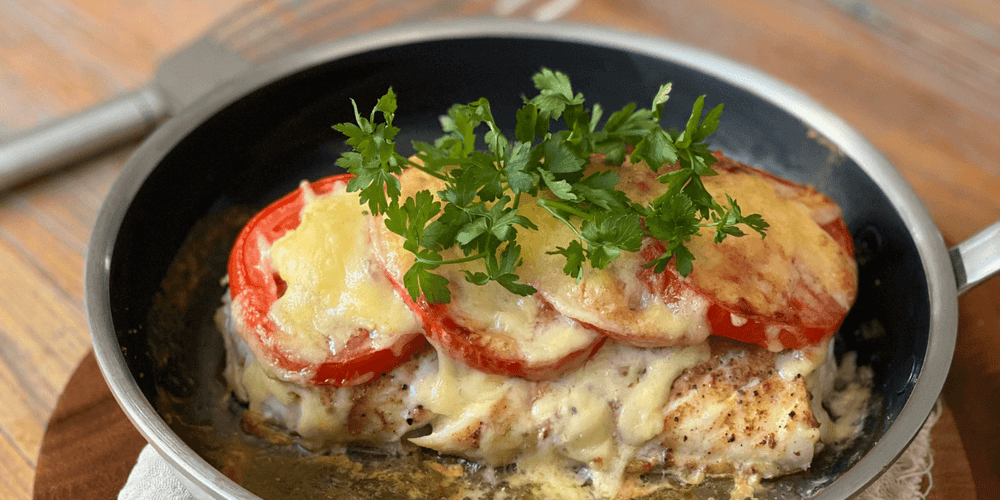 Tomato & Garlic Baked Cod